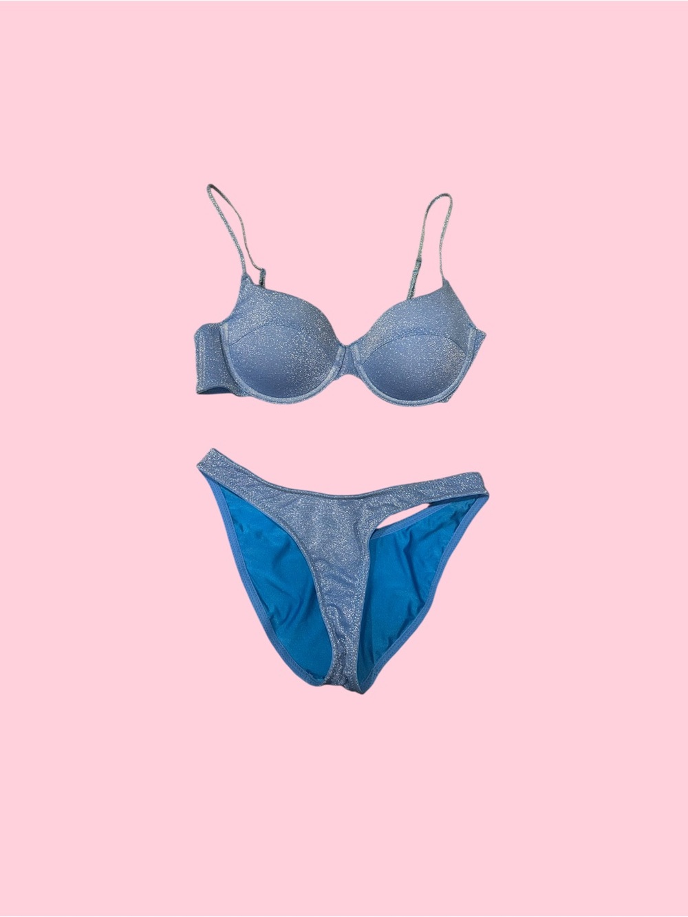 triangl swimwear Shimmery Light Blue Bikini Set